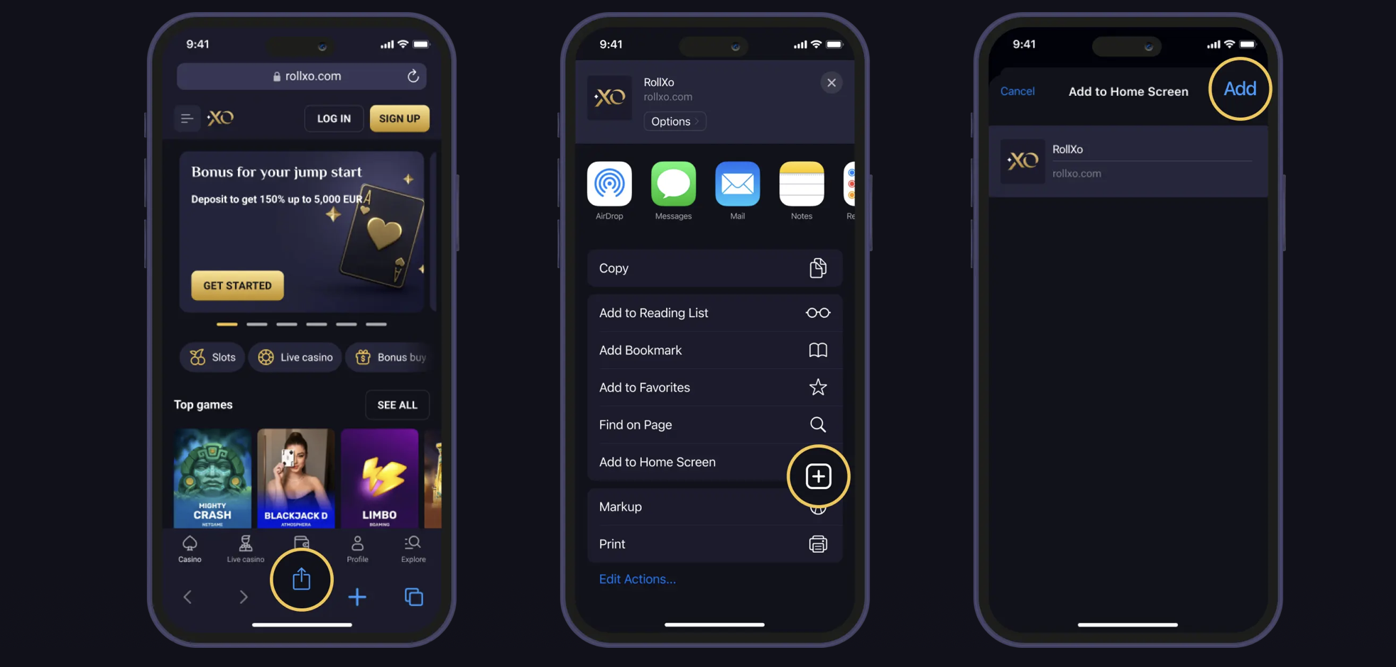 mobile-app RollXO Casino